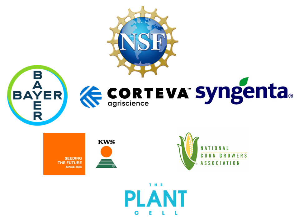 Logos of sponsors for the 2024 Maize Genetics Meeting